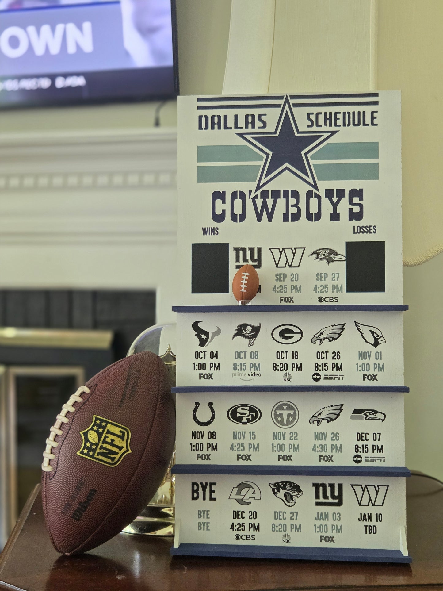 Cowboys hand made 2026 FOOTBALL SCHEDULE