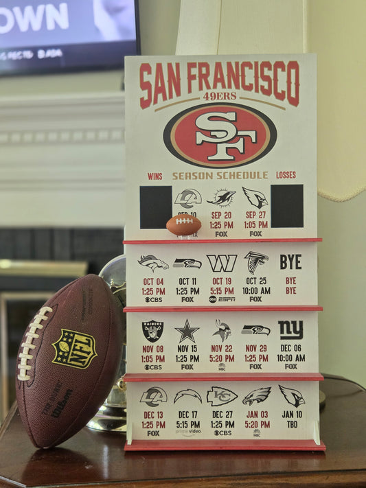 San Francisco 49ers hand made 2026 FOOTBALL SCHEDULE