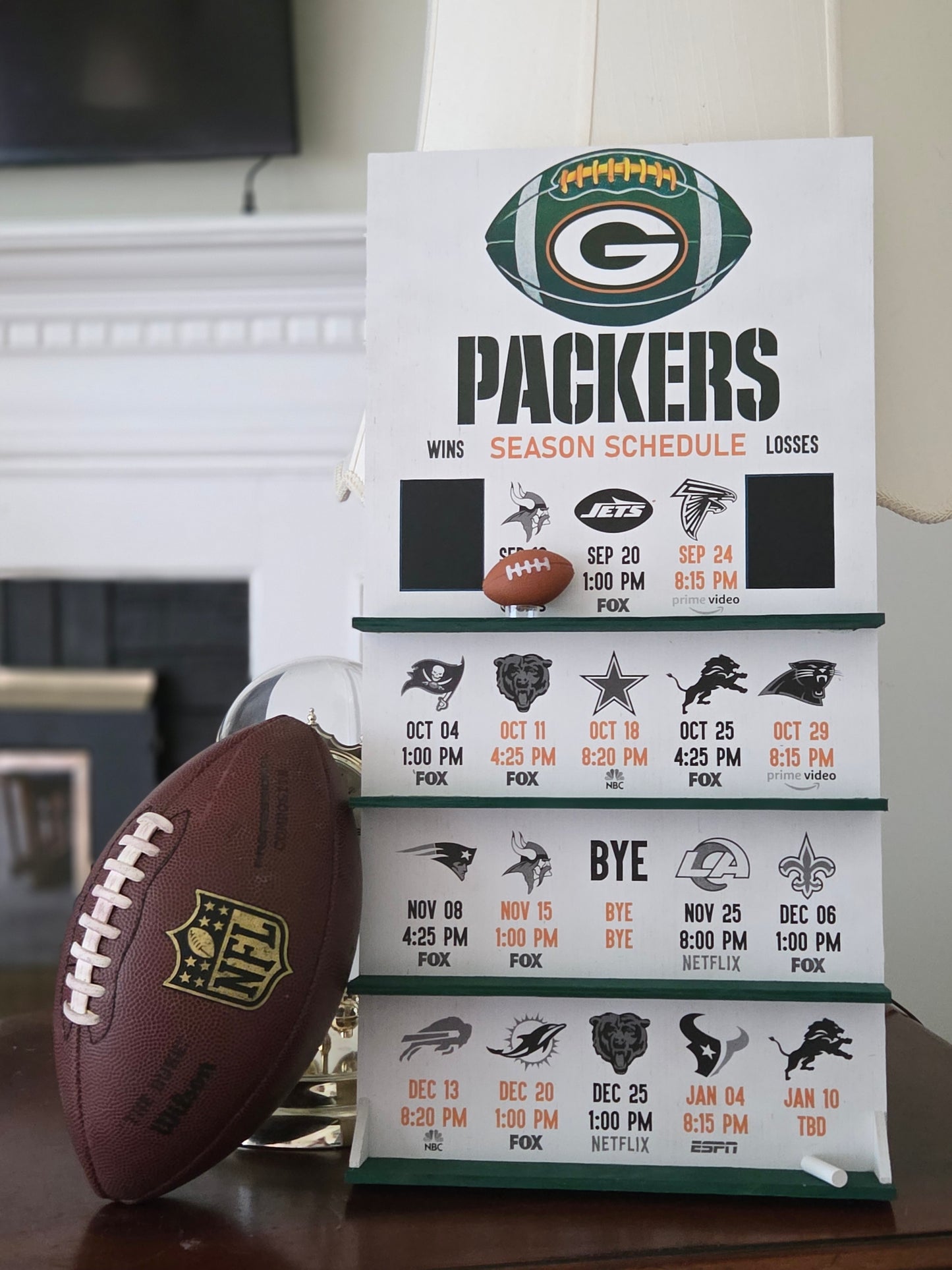 Packers hand made 2026 FOOTBALL SCHEDULE