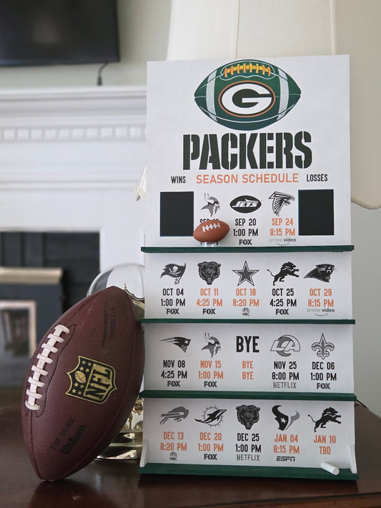 Packers hand made 2026 FOOTBALL SCHEDULE