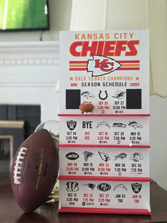 Chiefs hand made 2026 FOOTBALL SCHEDULE