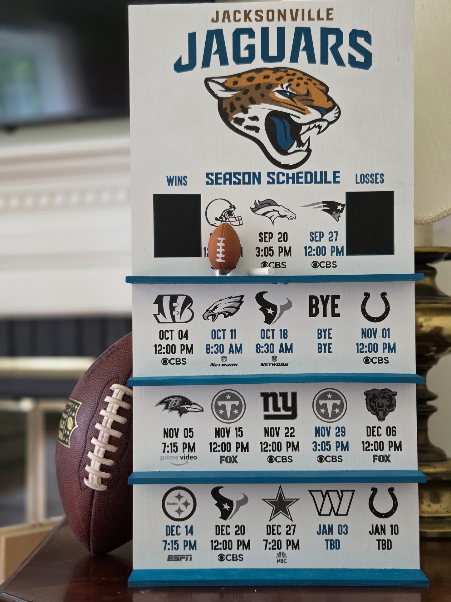 Jacksonville Jaguars  hand made 2026 FOOTBALL SCHEDULE