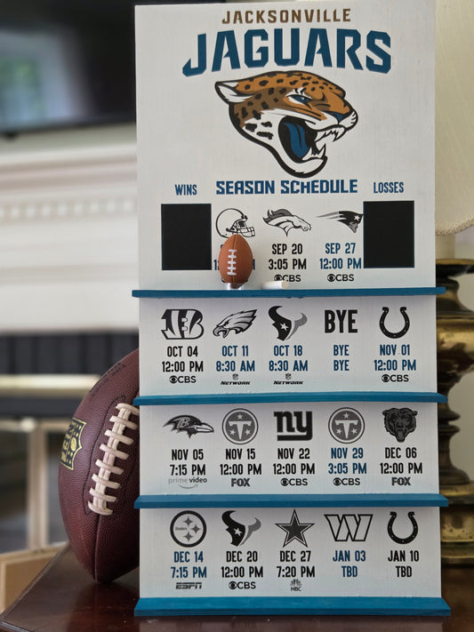 Jacksonville Jaguars  hand made 2026 FOOTBALL SCHEDULE