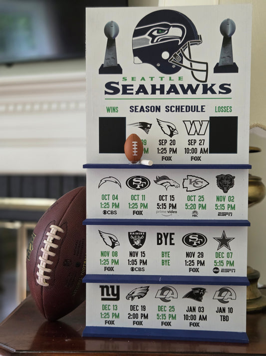 Seattle Seahawks hand made 2026 FOOTBALL SCHEDULE