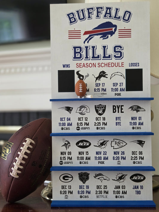 Bills hand made 2026 FOOTBALL SCHEDULE.