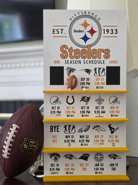 Pittsburgh Steelers hand made 2026 FOOTBALL SCHEDULE