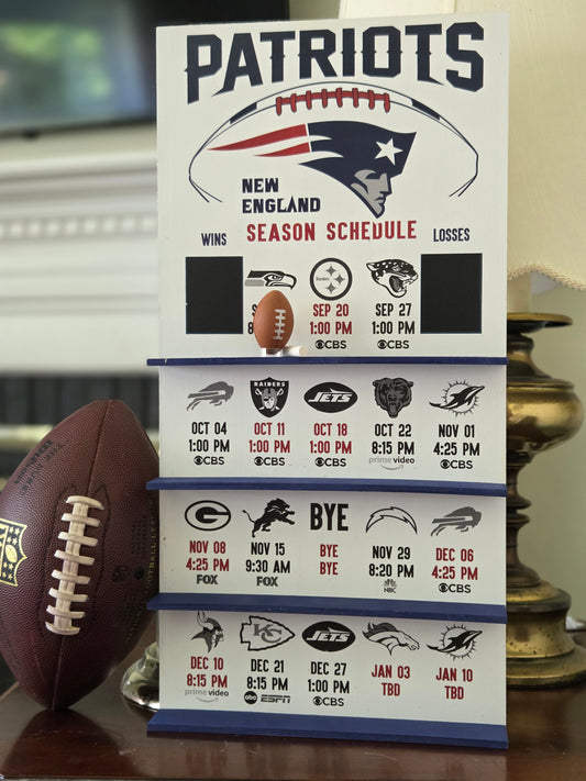 New England Patriots hand made 2026 FOOTBALL SCHEDULE