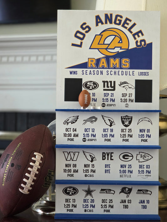 LA Rams hand made 2026 FOOTBALL SCHEDULE
