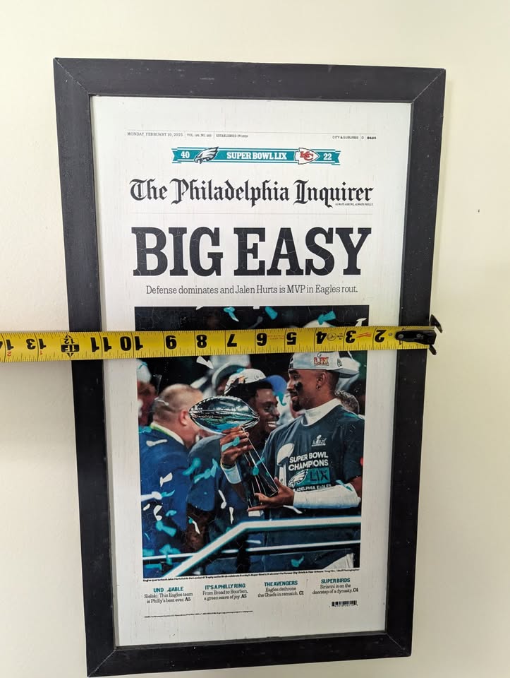 Eagles LIX Super Bowl wooden hand made front page