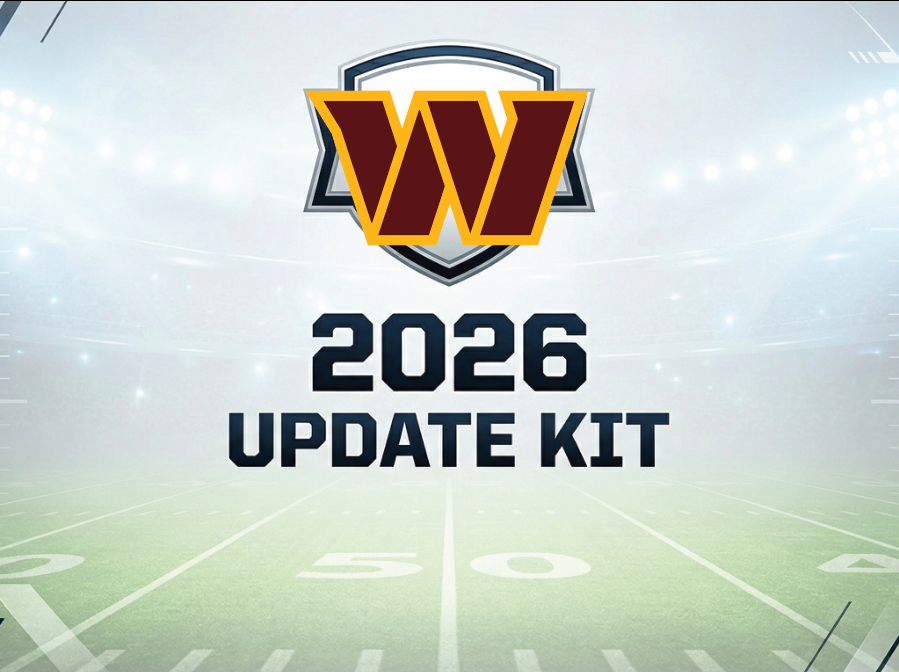 Washington Commanders 2026 Update kit for the football schedule.