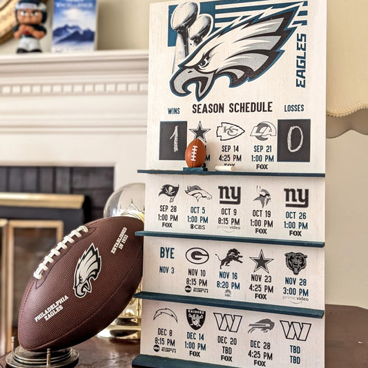 Philadelphia Eagles hand made FOOTBALL SCHEDULE