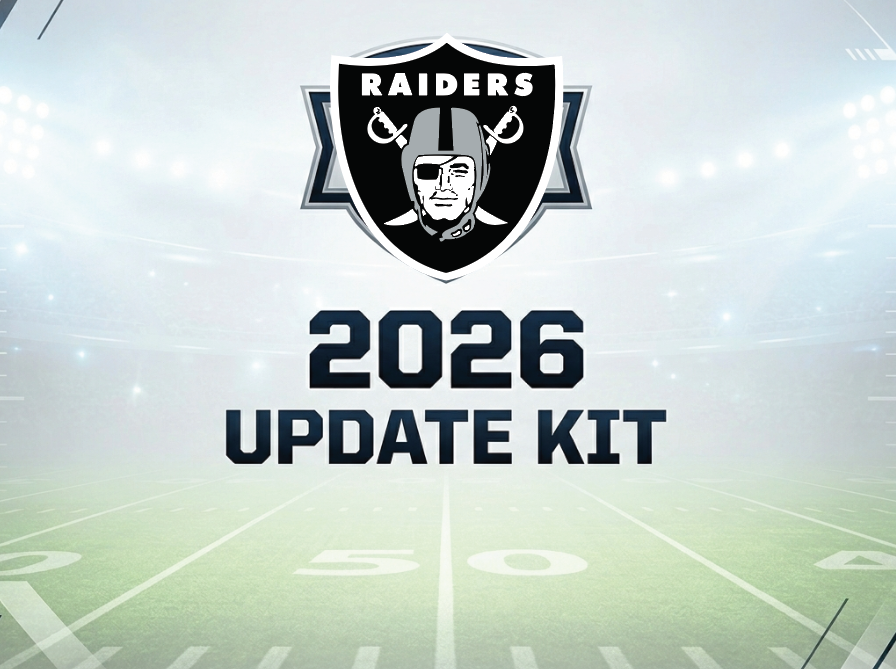 Las Vegas Raiders 2026 Update kit for the football schedule.