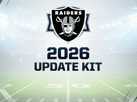 Las Vegas Raiders 2026 Update kit for the football schedule.