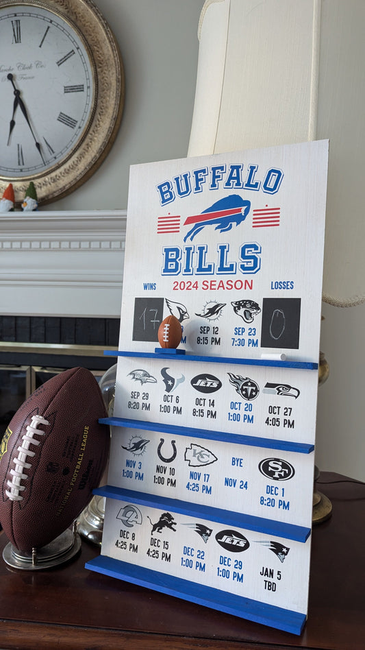 Bills hand made FOOTBALL SCHEDULE.