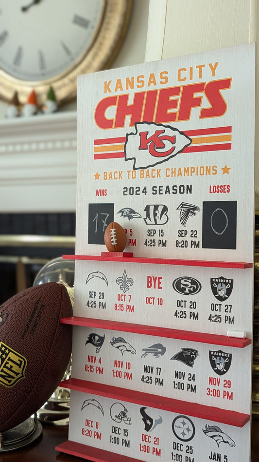 Chiefs hand made FOOTBALL SCHEDULE
