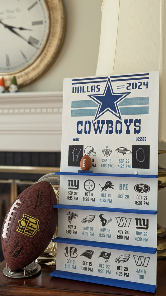 Cowboys hand made FOOTBALL SCHEDULE