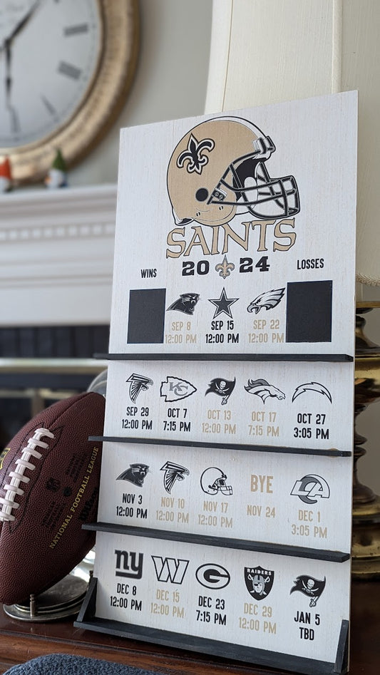 New Orleans Saints hand made FOOTBALL SCHEDULE