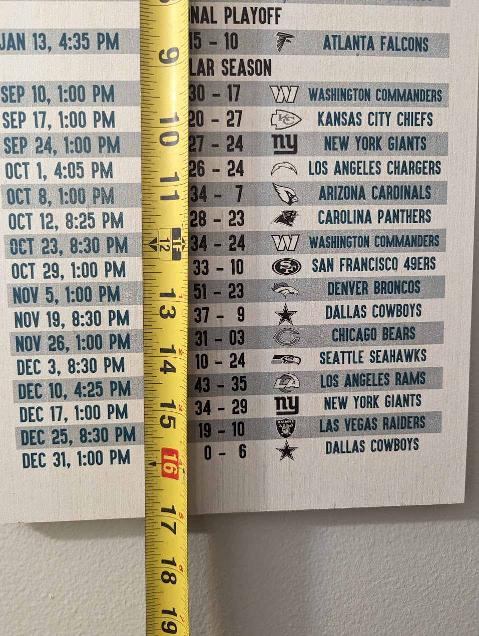 Eagles 2017-18 wooden hand made schedule