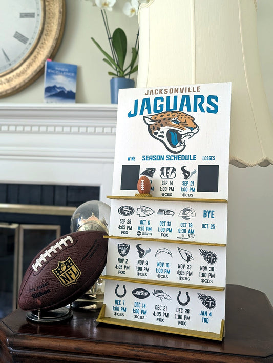 Jacksonville Jaguars  hand made FOOTBALL SCHEDULE