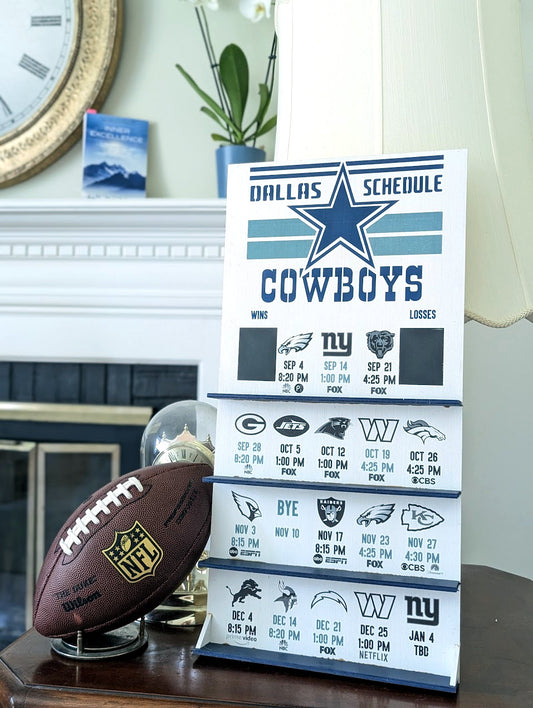 Cowboys hand made FOOTBALL SCHEDULE
