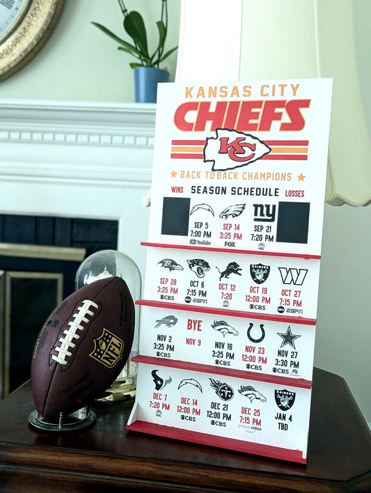 Chiefs hand made FOOTBALL SCHEDULE