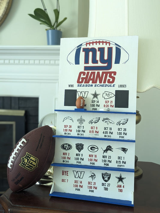 New York Giants hand made FOOTBALL SCHEDULE