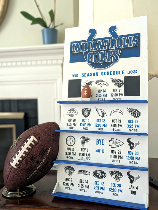 Indianapolis Colts hand made FOOTBALL SCHEDULE