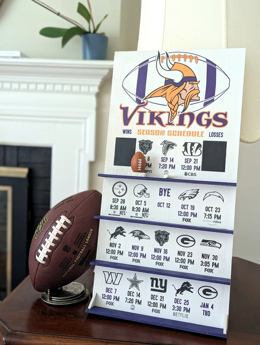 Minnesota Vikings hand made FOOTBALL SCHEDULE