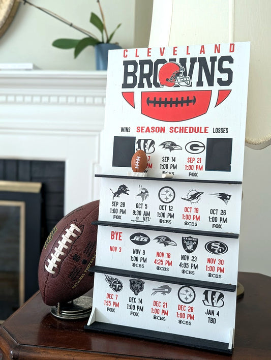 Cleveland Browns hand made FOOTBALL SCHEDULE