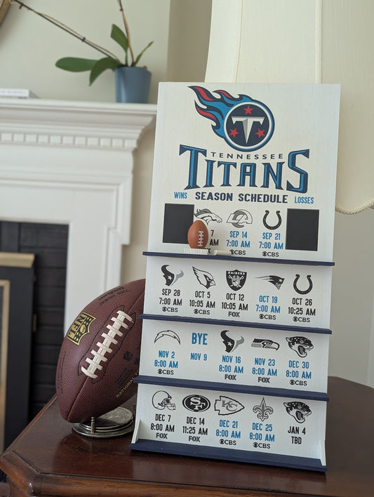 Tennessee Titans hand made FOOTBALL SCHEDULE