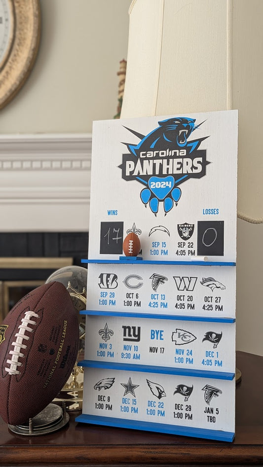 Carolina Panthers  2024 hand made FOOTBALL SCHEDULE.