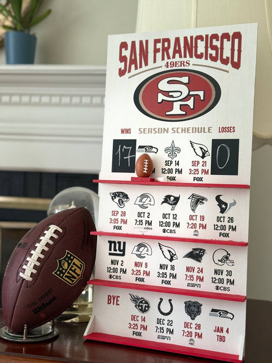 San Francisco 49ers hand made FOOTBALL SCHEDULE