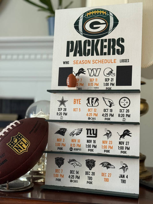 Packers hand made FOOTBALL SCHEDULE