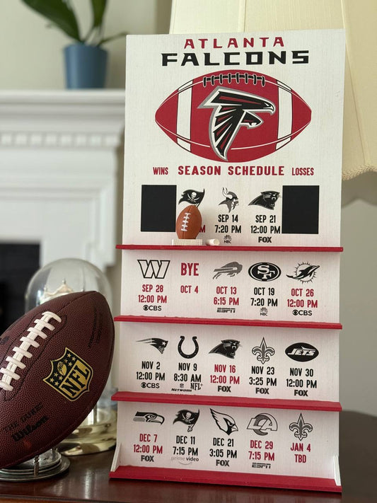 Atlanta Falcons hand made FOOTBALL SCHEDULE