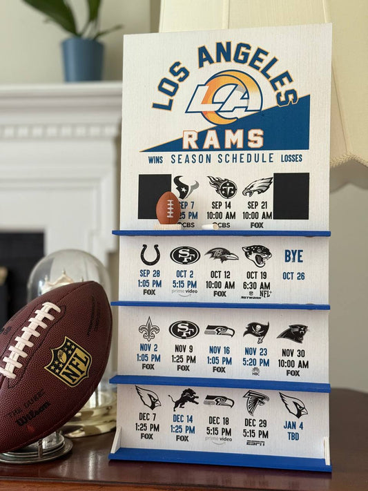 LA Rams hand made FOOTBALL SCHEDULE